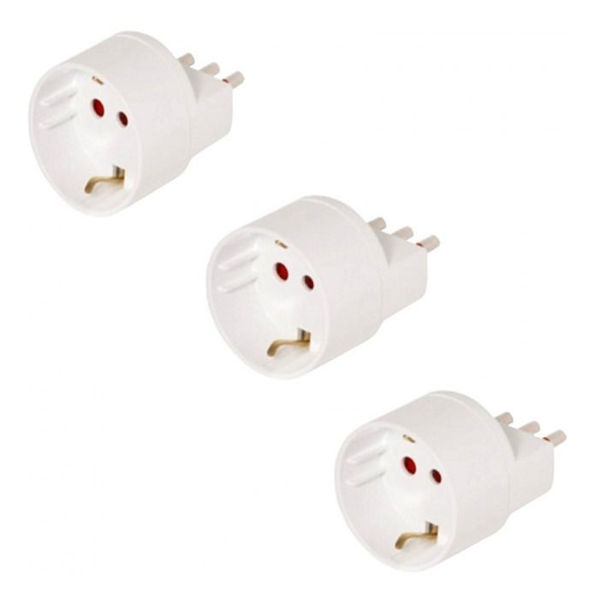 Imagen de Adaptador 3 En Línea Con Salida Schuko Blanco Vivion Pack X3 - adaptador schuko