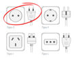 Imagen de Adaptador Conatel Ficha Americana Blanco Pack 6 -sc- - negro