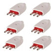 Imagen de Ficha Macho 3 En Linea 10 Amp Conatel Pack X 6 Negro -sc-  - blanco