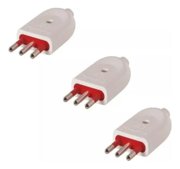 Imagen de Ficha Macho 3 En Linea 10 Amp Vivion Negro Pack X 3 -sc-  - blanca