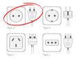 Imagen de Adaptador Conatel Ficha Americana Negro -sc-
