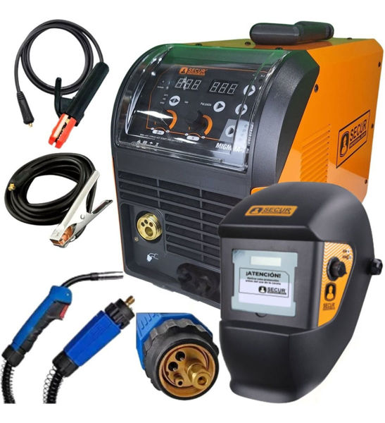 Imagen de Soldadora Inverter Mig-mma-tig +electrodo +alambre Flux - Rojo/Negro - 50 Hz 60 Hz