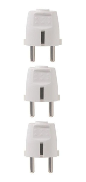 Imagen de Ficha Schuko Tierra Lateral 16a Blanca Vivion Pack X 3 -sc