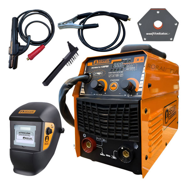 Imagen de Soldadora Secur 130a Inverter 3 En 1 Mig/tig/mma Monofásica