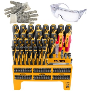 Set Destornilladores Tolsen De Cromo Vanadio 100 Piezas -sc-
