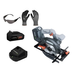 Sierra Circular 20v +bat +carg Gladiator + Lentes + Guantes