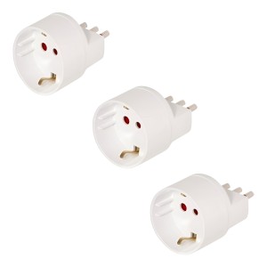 Adaptador 3 En Línea Con Salida Schuko Blanco Vivion Pack X3