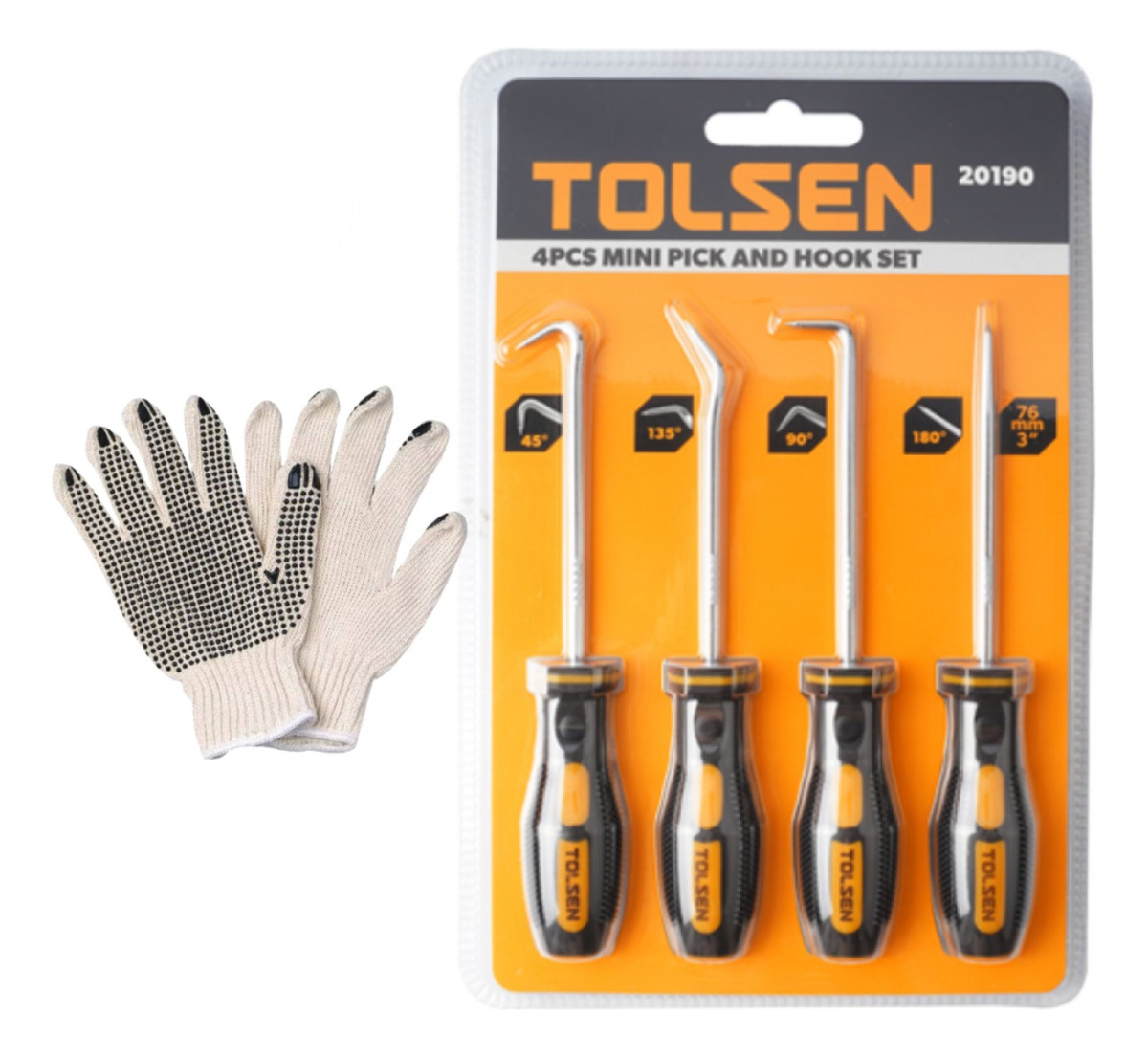 Juego Puntas Y Ganchos Tolsen De Agarre Cómodo 4 Piezas -sc-
