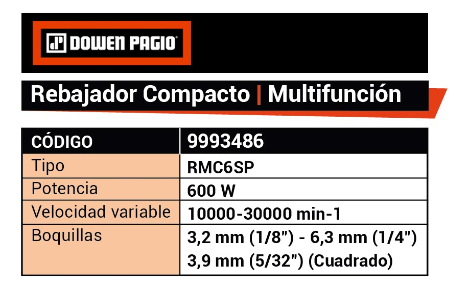 Rebajador Compacto Multifunción 600w Dowen Pagio 9993486 Ft - Imagen 2