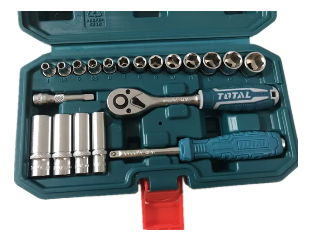 Juego De Dados, Tubos Y Llave Crique Total, 20 Piezas, Encastre 1/4'' - Incluye Maletín Plástico - Tht141201 - Imagen 2