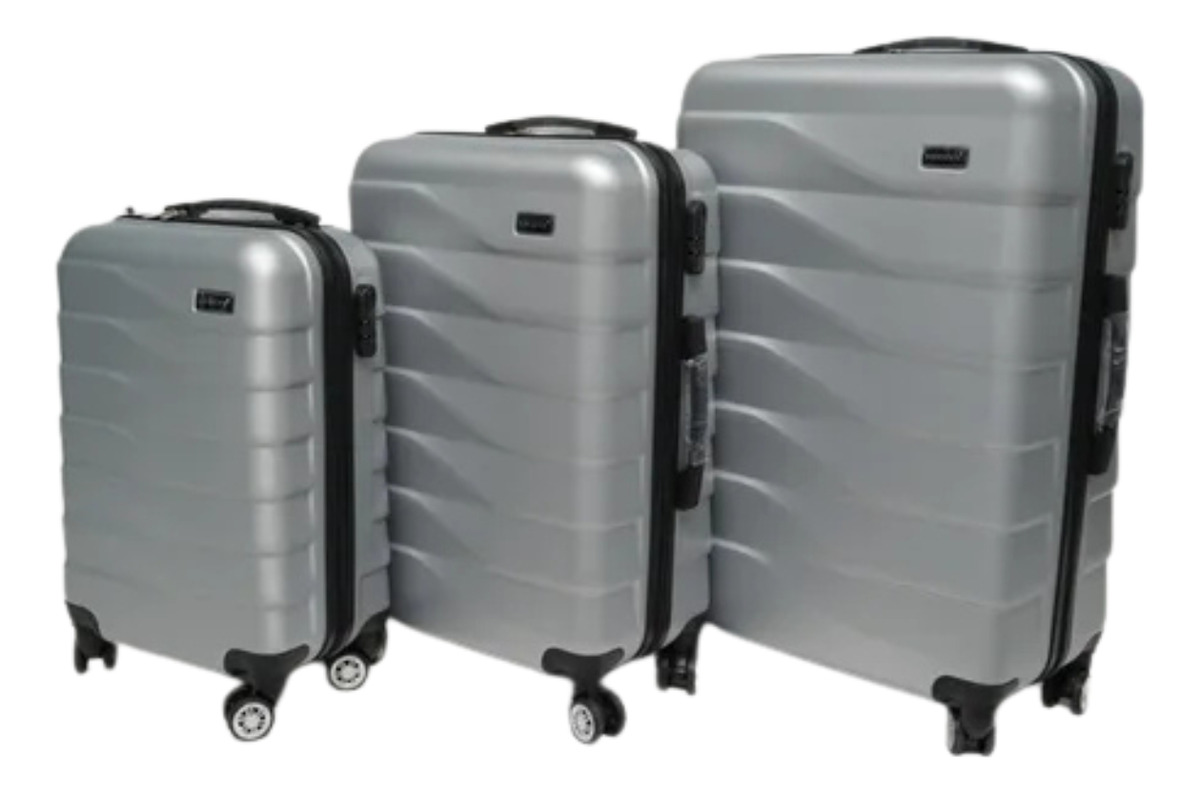 Kit Valija Viaje Maleta RĂgida Grande/mediana/carrion Border - Imagen 6