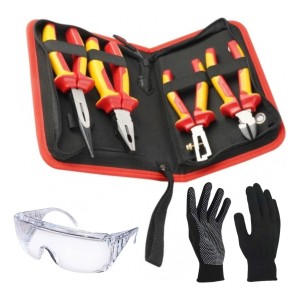 Alicates Aislados Tolsen 160mm 180mm 200mm Set 4 Piezas -sc-