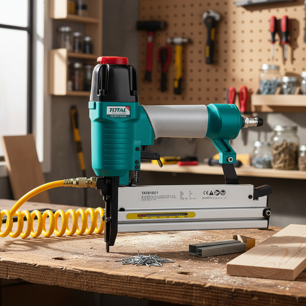 Pistola 2 En 1, Clavadora Y Engrampadora Neumática Compresor Total, Incluye 1000 Clavos Ga18 50mm Y 200 Grampas 40mm - Tat81501 - Imagen 2