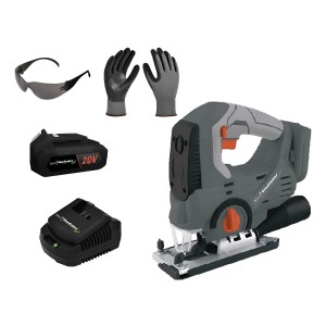 Sierra Caladora 20v Gladiator + Bat+carg + Lentes + Guantes