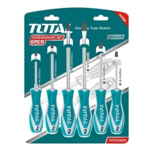 Kit 6 Destornilladores De Cromo Vanadio Con Vástago Redondo