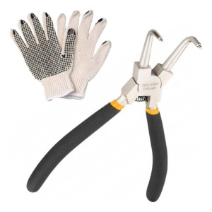 Alicate Tolsen Curvo Para Anillos Internos 180mm 7 Pulgadas