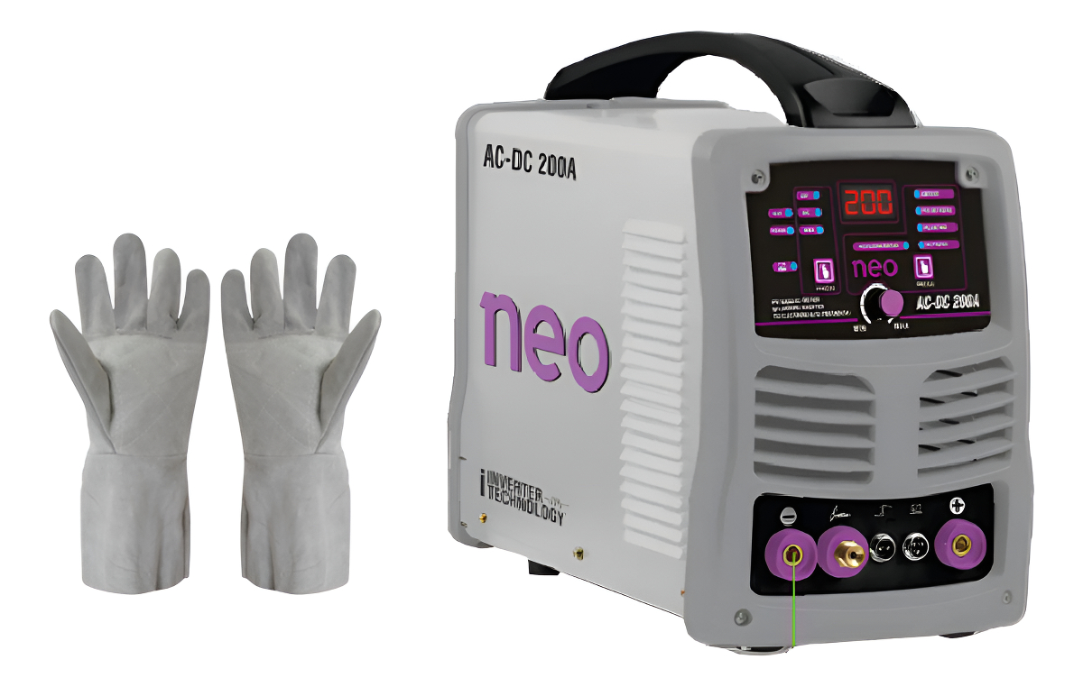 Soldadora Inverter 200a Aluminio Neo + Guantes De Cuero