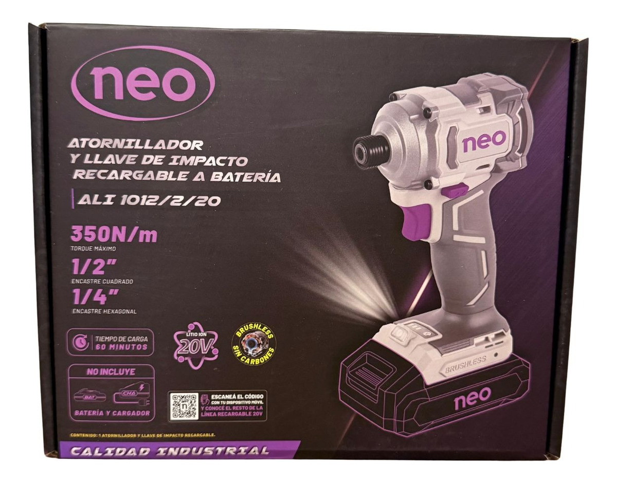 Llave De Impacto Neo Brushless 20v Con Batería Y Cargador - Imagen 6