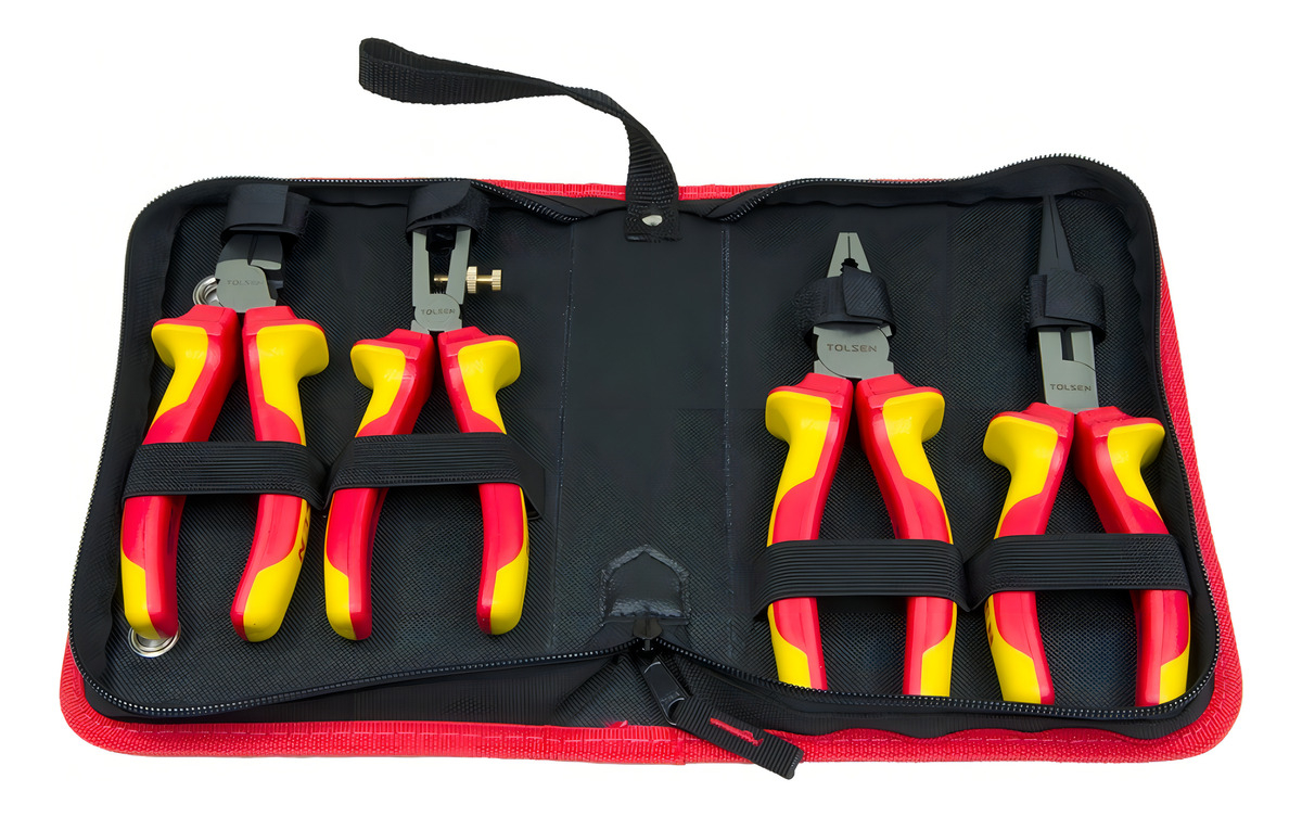 Alicates Aislados Tolsen 160mm 180mm 200mm Set 4 Piezas -sc- - Imagen 3