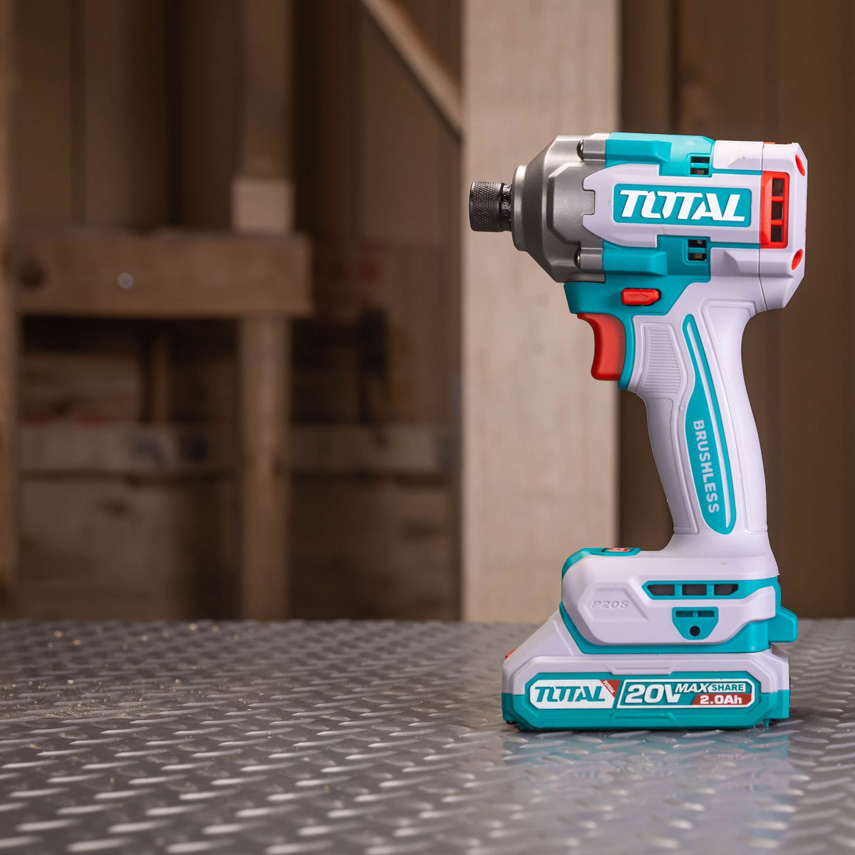 Atornillador De Impacto Inalámbrico Total Industrial, Brushless Sin Carbones, Encastre Hexagonal 1/4'' 285nm - Con 2 Baterías 2.0ah Litio-ion, Cargador, Dados, Puntas Y Maletín - Tirli2028 Turquesa - Imagen 2