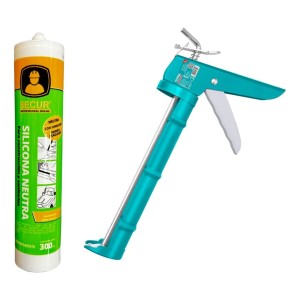 Silicona Neutra Transparente Secur 300ml + Pistola -sc-