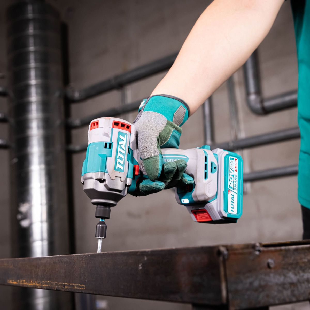 Atornillador De Impacto Inalámbrico Total Industrial, Brushless Sin Carbones, Encastre Hexagonal 1/4'' 285nm - Con 2 Baterías 2.0ah Litio-ion, Cargador, Dados, Puntas Y Maletín - Tirli2028 Turquesa - Imagen 3