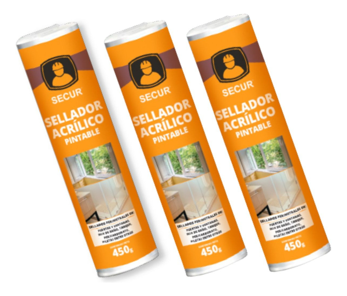 Sellador Acrílico 450ml Blanco Pintable 3unidades