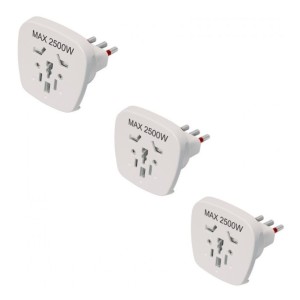 Adaptador 3 En Línea Multiformato Blanco Vivion Pack X3 -sc-
