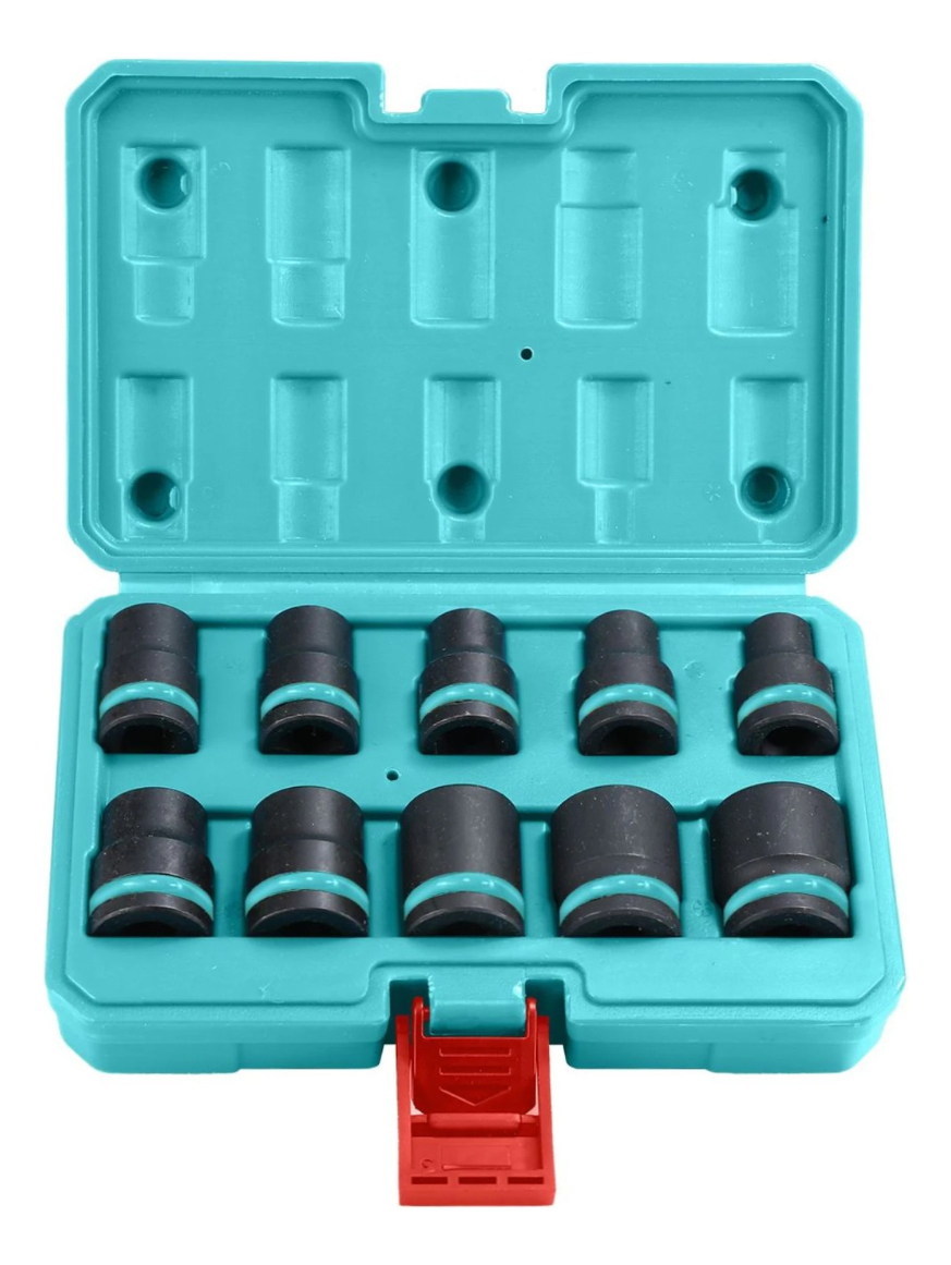 Juego 10 Dados De Impacto Total Encastre 1/2'' Con Maletín