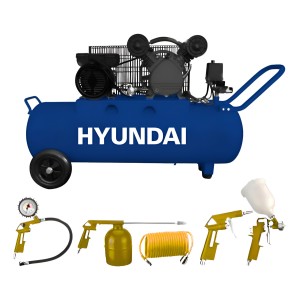 Compresor Hyundai Monofásico 2hp 100l 115psi Hyac100c