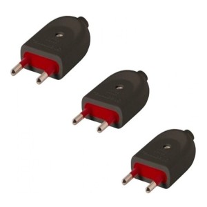 Ficha Macho Modular 2 Polos Sin Tierra 10 Amp Pack X 3 -sc-