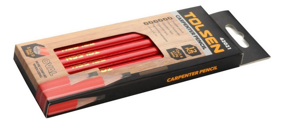 Set 6 Lápices Carpinteros De Grafito Color Negro Crossmaster - Imagen 3