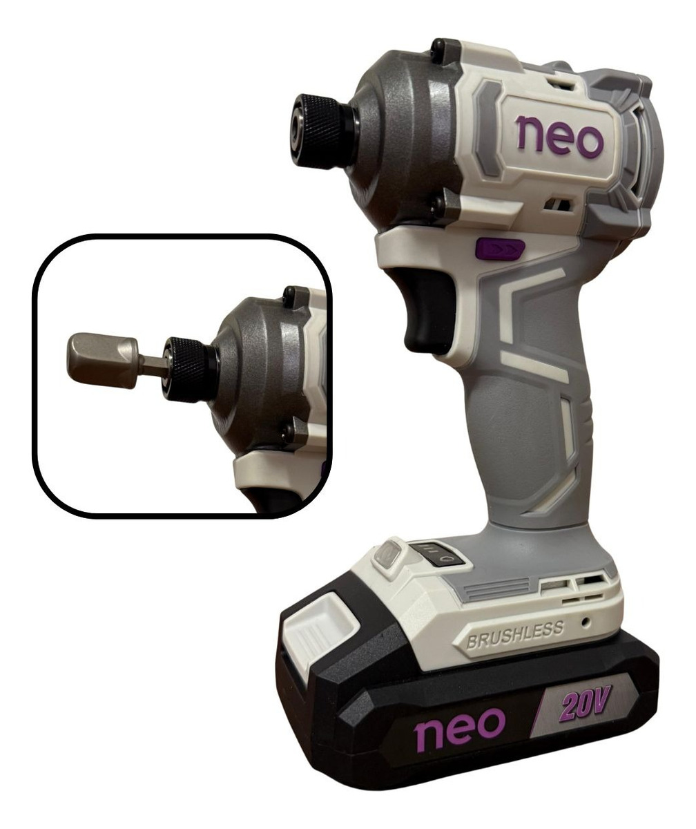 Llave De Impacto Neo Brushless 20v Con Batería Y Cargador - Imagen 2