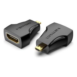 Adaptador Vention Micro Hdmi A Hdmi Macho Hembra Negro Aitb0