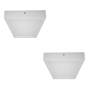 Panel Plafon Led De Sobreponer 20w Luz Fria Cuadrado Pack X2