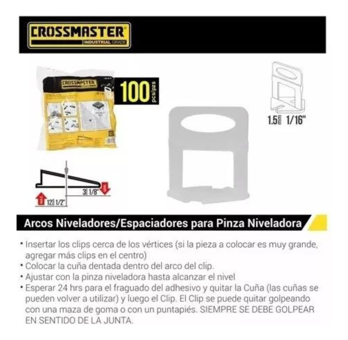 Crossmaster Roraima Arco Nivelador 2mm Porcelanato 100 Uni - Imagen 10