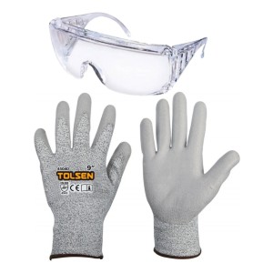 Guante Anticorte Tolsen 9 Pulgadas Nivel 5 Palma Recubierta