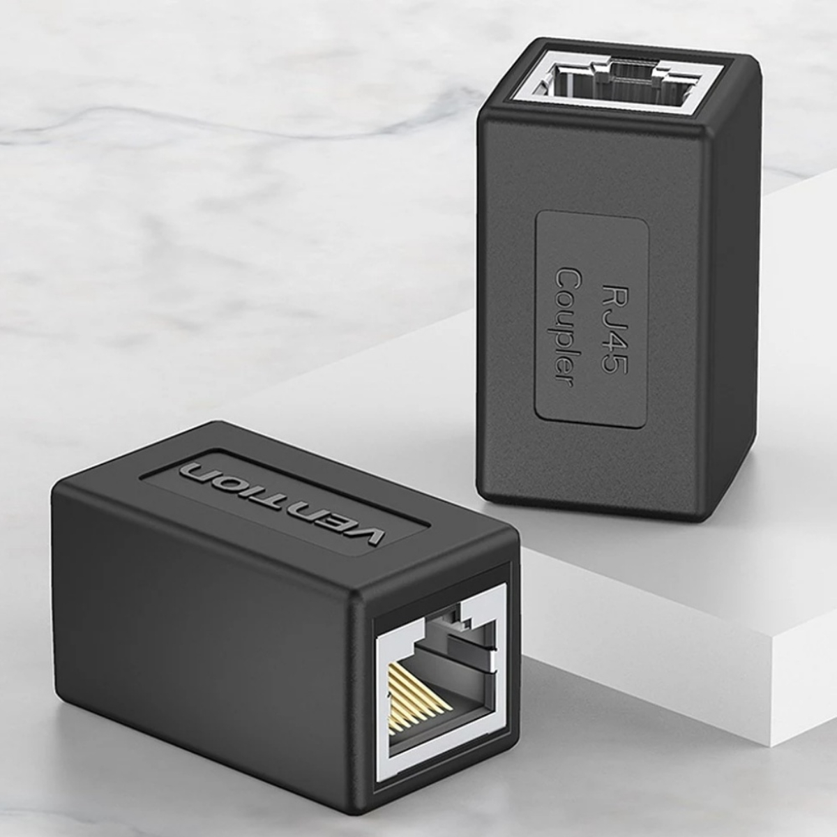 Conector Rj45 Cat 6 Ftp Blindado Negro Ipvb0 Vention - Imagen 2