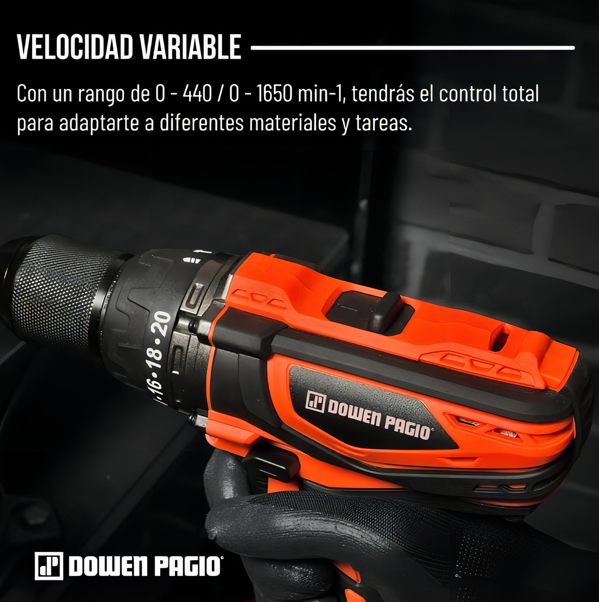 Taladro Percutor 13mm Dowen Pagio No Incluye BaterĂa Color Naranja - Imagen 4