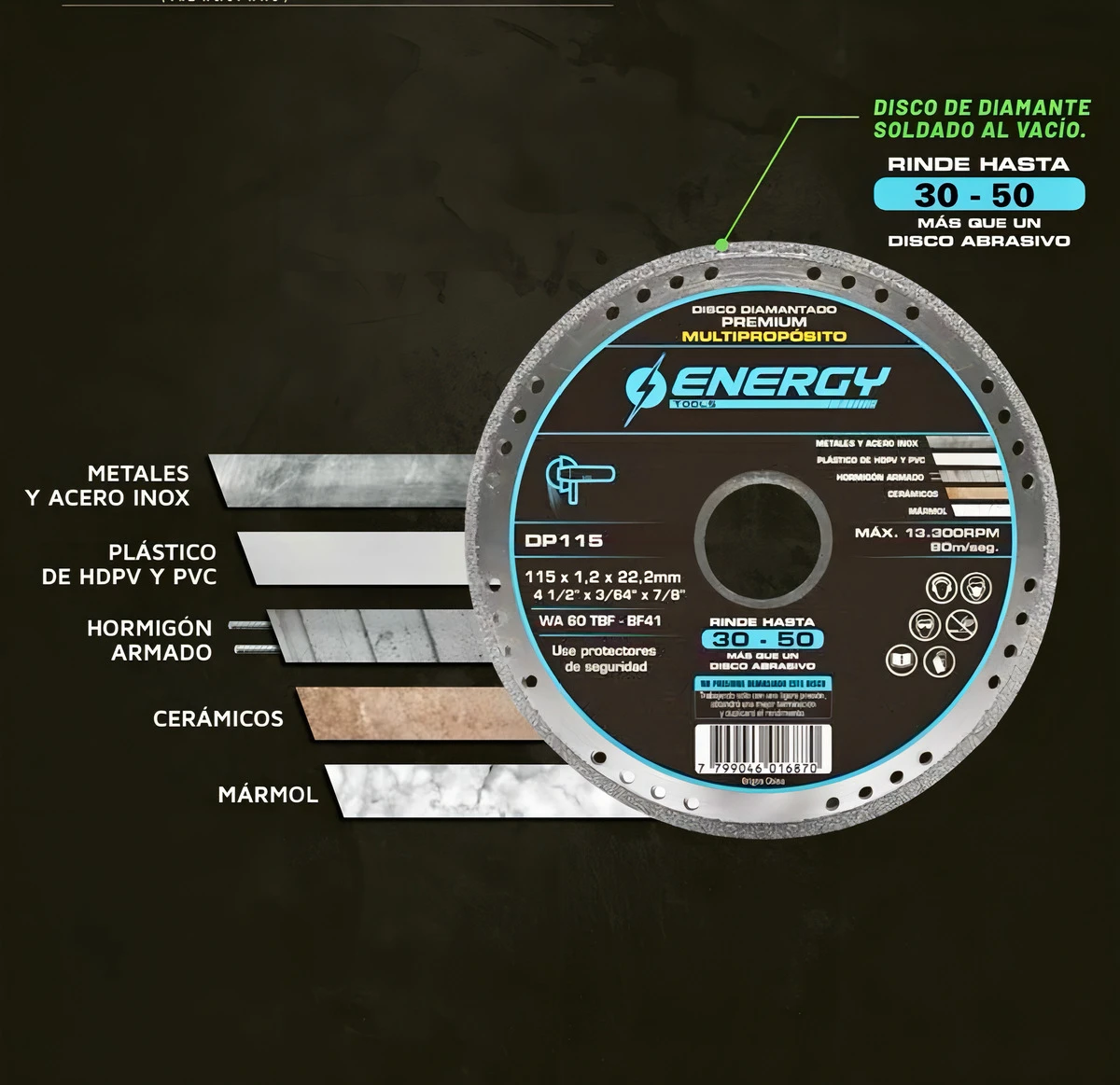 Energy Diamantado DP 115 Disco - Imagen 3