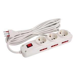 Alargue Zapatilla 3 Schuko + 6 Tres En Linea 3 Metros -sc-