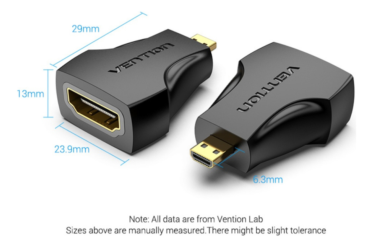 Adaptador Vention Micro Hdmi A Hdmi Macho Hembra Negro Aitb0 - Imagen 5