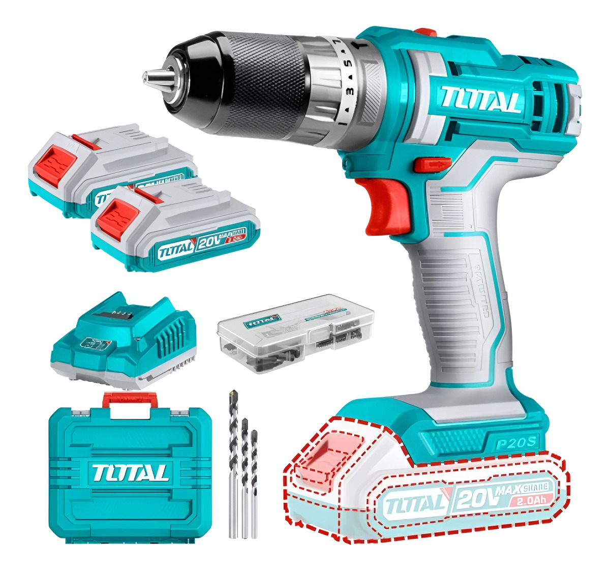 Taladro Percutor Atornillador 20v 13mm Sin Carbones - Sc