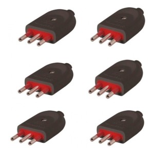 Ficha Macho 3 En Linea 10 Amp Conatel Pack X 6 Negro -sc-