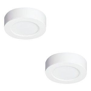 Panel Plafon Led De Sobreponer 5w Luz Calida Redondo Pack X2