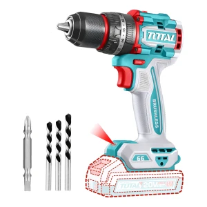 Taladro Percutor Y Atornillador Inalámbrico Total Industrial, Motor Sin Carbones - Mandril 13mm, 66nm - Con Mechas Y Punta - No Incluye Batería Ni Cargador - Tidli206681 Turquesa