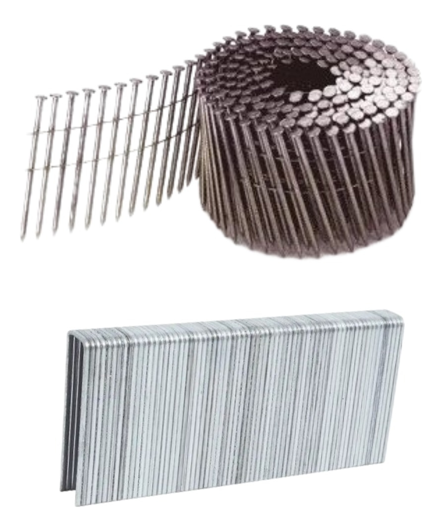 Pistola 2 En 1, Clavadora Y Engrampadora Neumática Compresor Total, Incluye 1000 Clavos Ga18 50mm Y 200 Grampas 40mm - Tat81501 - Imagen 3