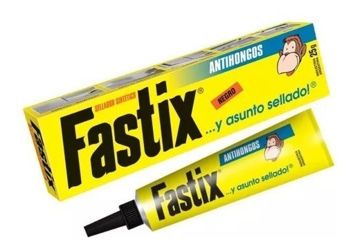 Fastix Sellador Sintético Silicona Antihongos 25g Negro