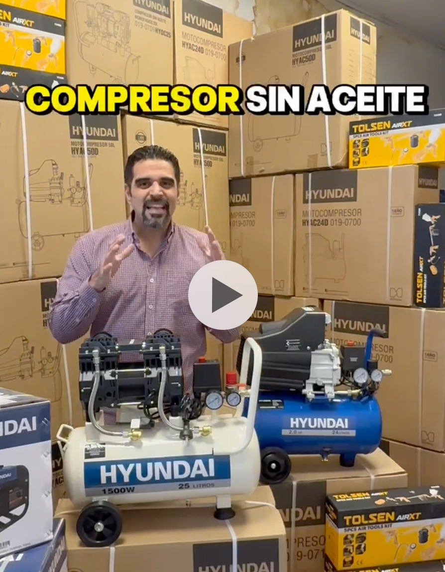 Compresor Hyundai Roraima 50l 2hp 116psi Portátil + Kit - Imagen 5