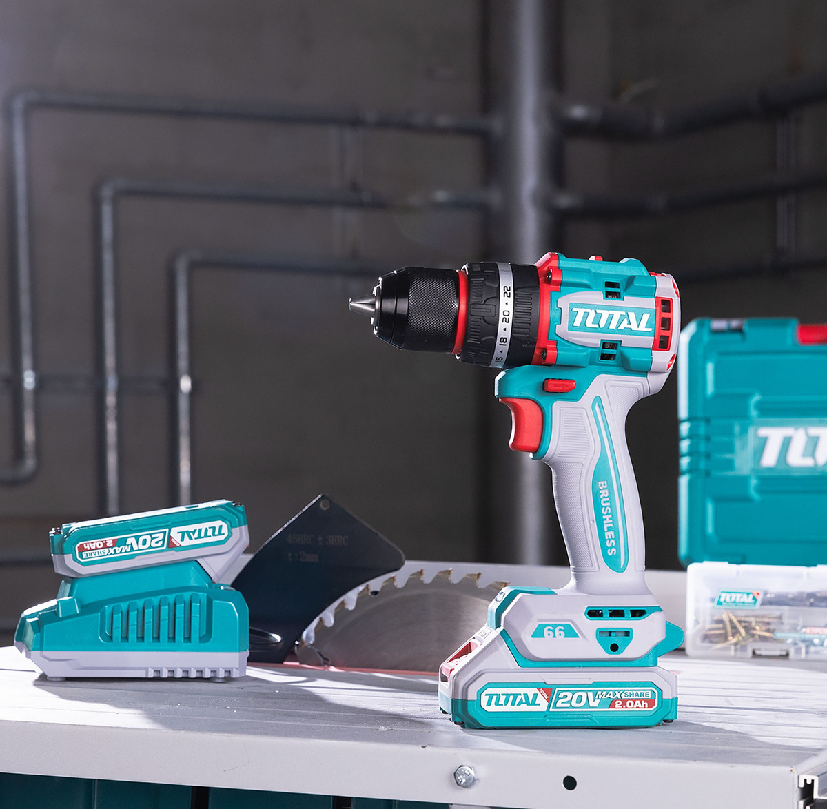 Taladro Percutor Y Atornillador Inalámbrico Total 20v - Imagen 4